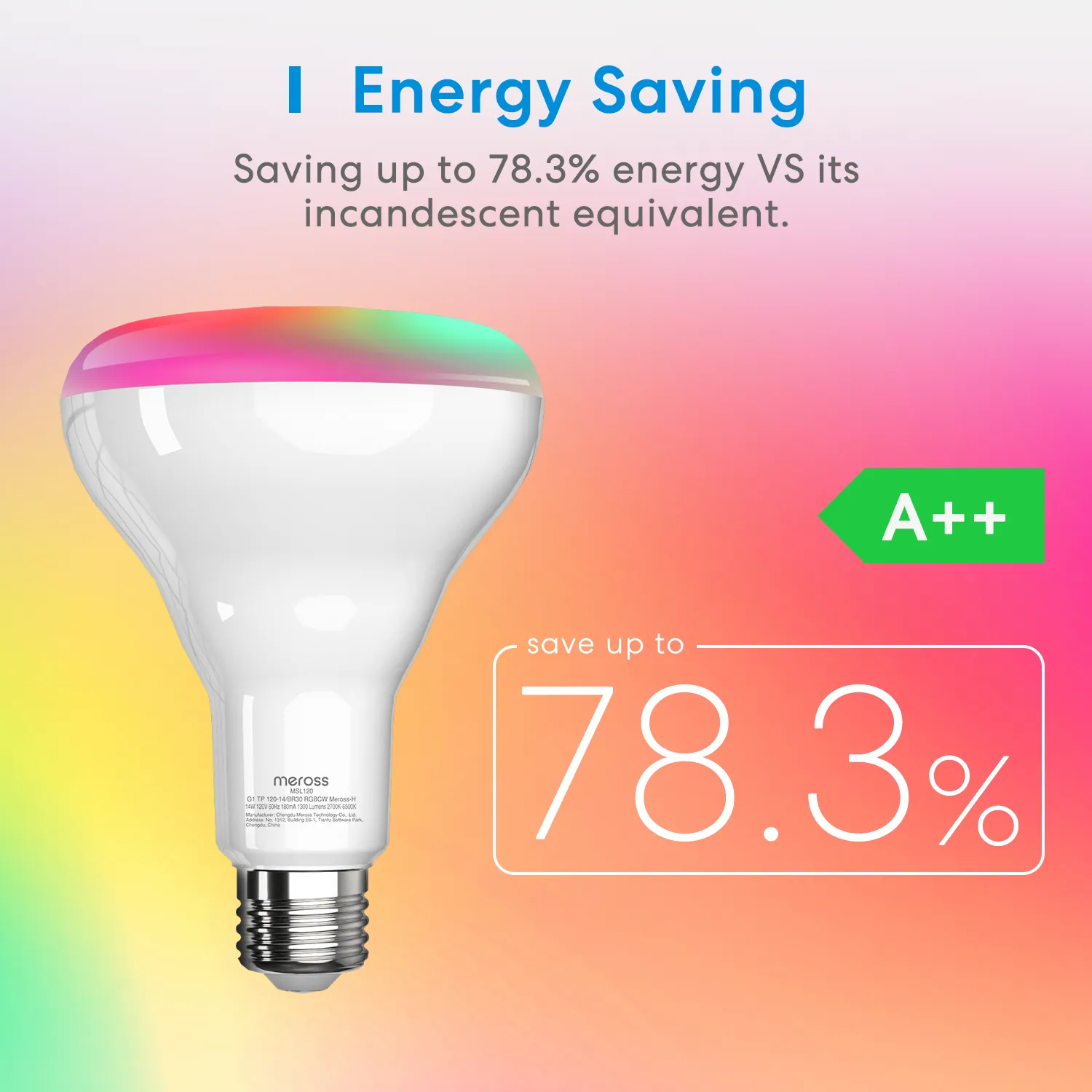 Meross Smart Wi-Fi LED Bulb BR30